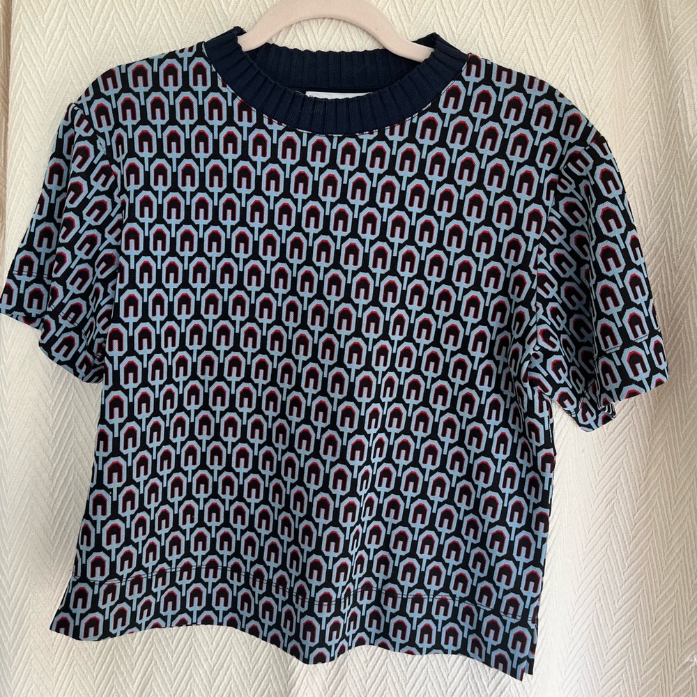 Mango Geometric Print Sweater Tee size S
